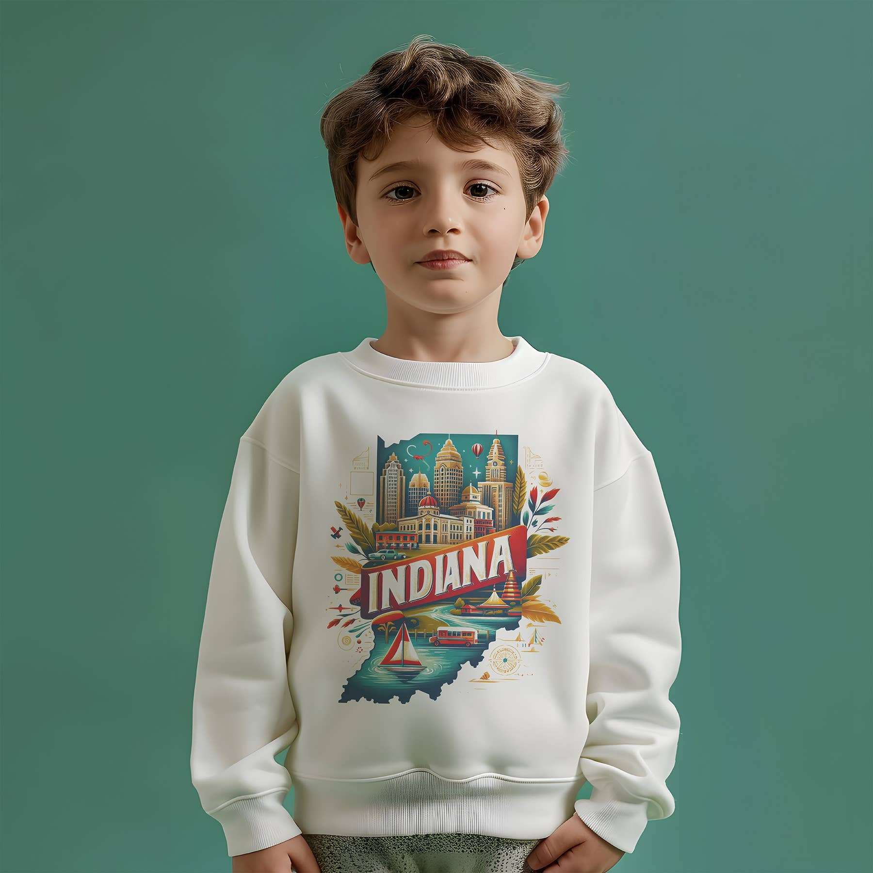 Peanut Bunny – Sweatshirt - Crianças por atacado – Camisola Indiana State Pride Indiana Vibrant para criança1