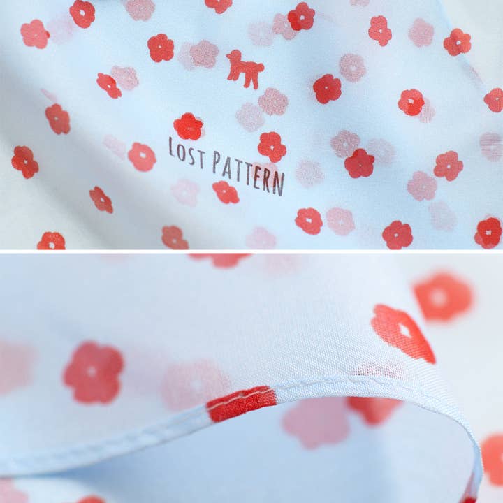 "Petal Veil" Silk Chiffon Neck Scarf - Blue for wholesale on Faire1