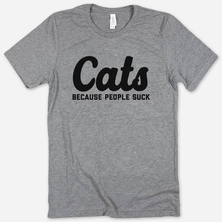 Katte Fordi Folk Sutte - Funny Sassy Katte Nørd T-Shirt for engroshandel hos House Of Rodan