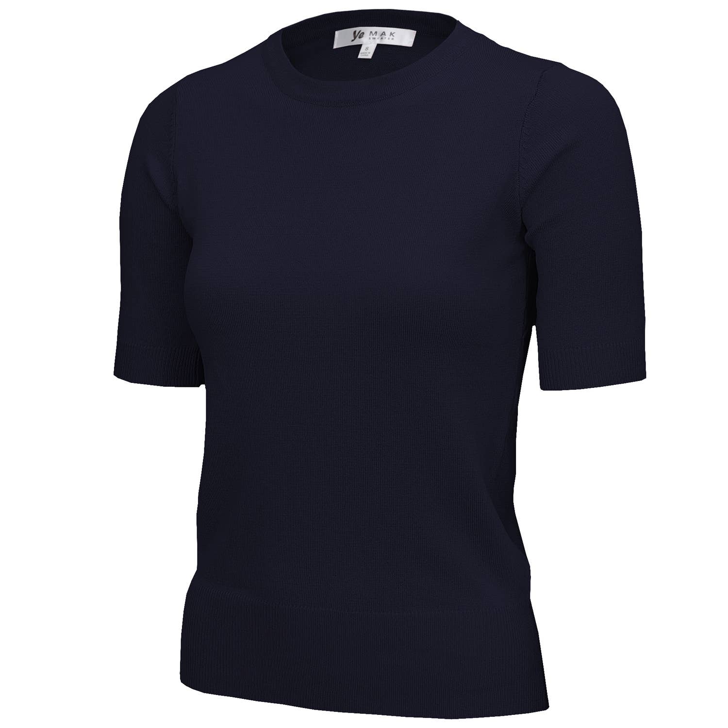 Mak – Engroshandel Strikket top - Dame – Halv-ærmet Crewneck Letvægts blød pullover Tee MK3664Y40