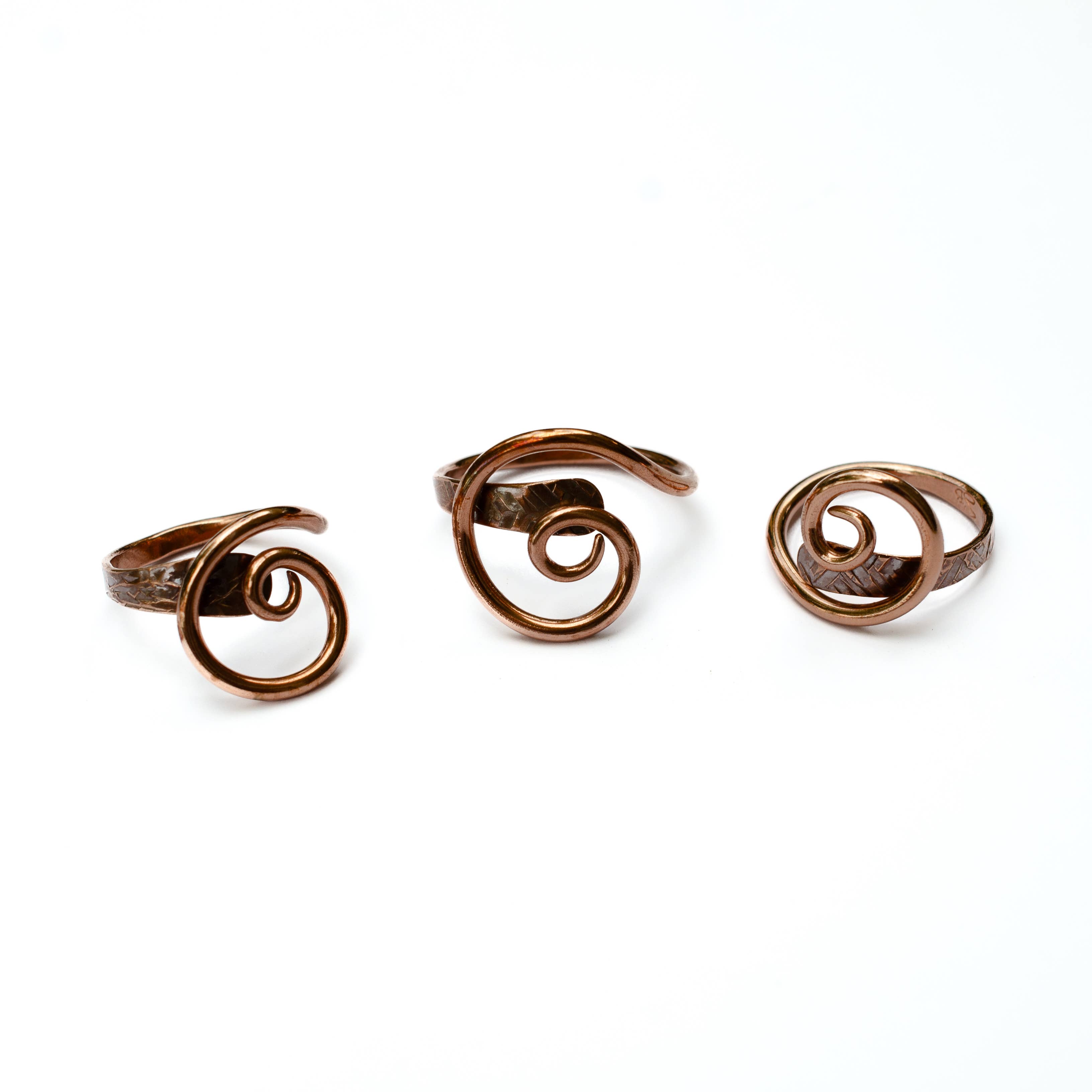 Sincerely Sarah – wholesale Cocktail/Statement Ring – Stora spiralformade handsmidda kopparringar2