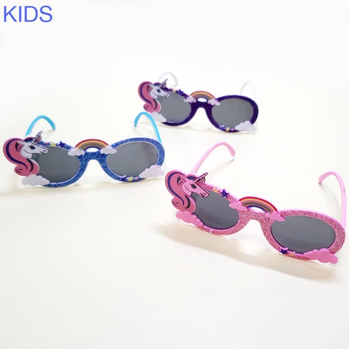 Assorted Color Unicorn Theme Kids Sunglasses for wholesale on Faire3