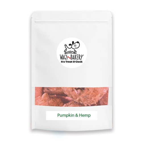 Wags Bakery LLC - Wholesale Pet Treats - Dog - Pumpkin & Hemp - Wholesome Pumpkin & Hemp Seed Dog Treats