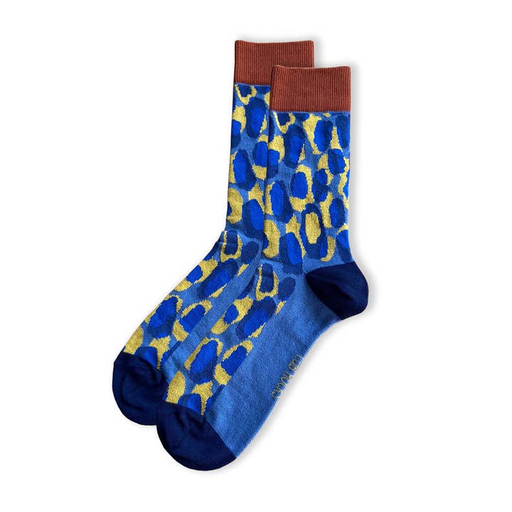 Calcetines de algodón con puntos abstractos para hombre, 1 paquete de 1, tallas 6 a 11 para venta al por mayor de Cub Rocks Ltd