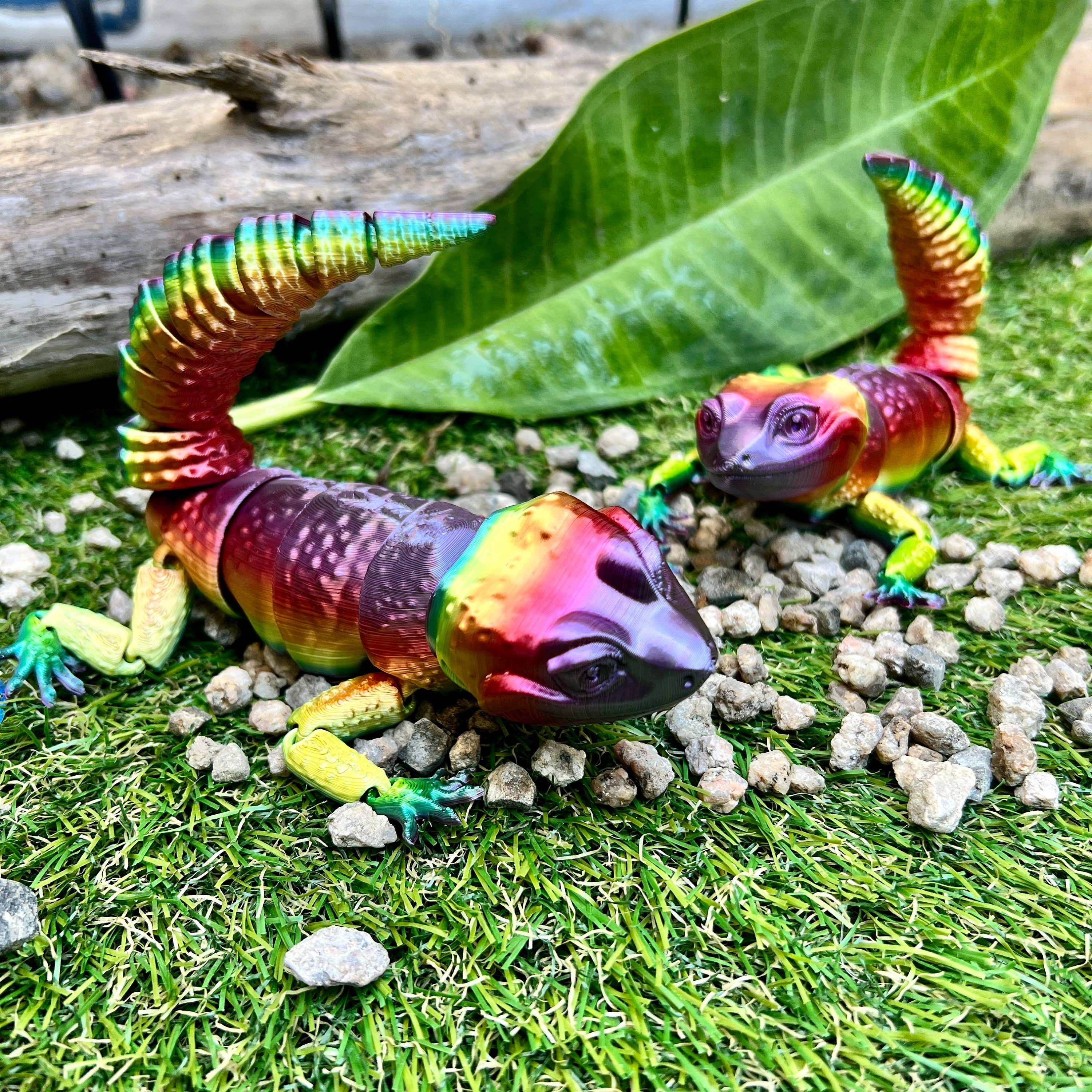 NumanPrints – Brinquedo Fidget - Crianças por atacado – Leopard Gecko Réptil Articulado Flexi Fidget Toy jacaré0