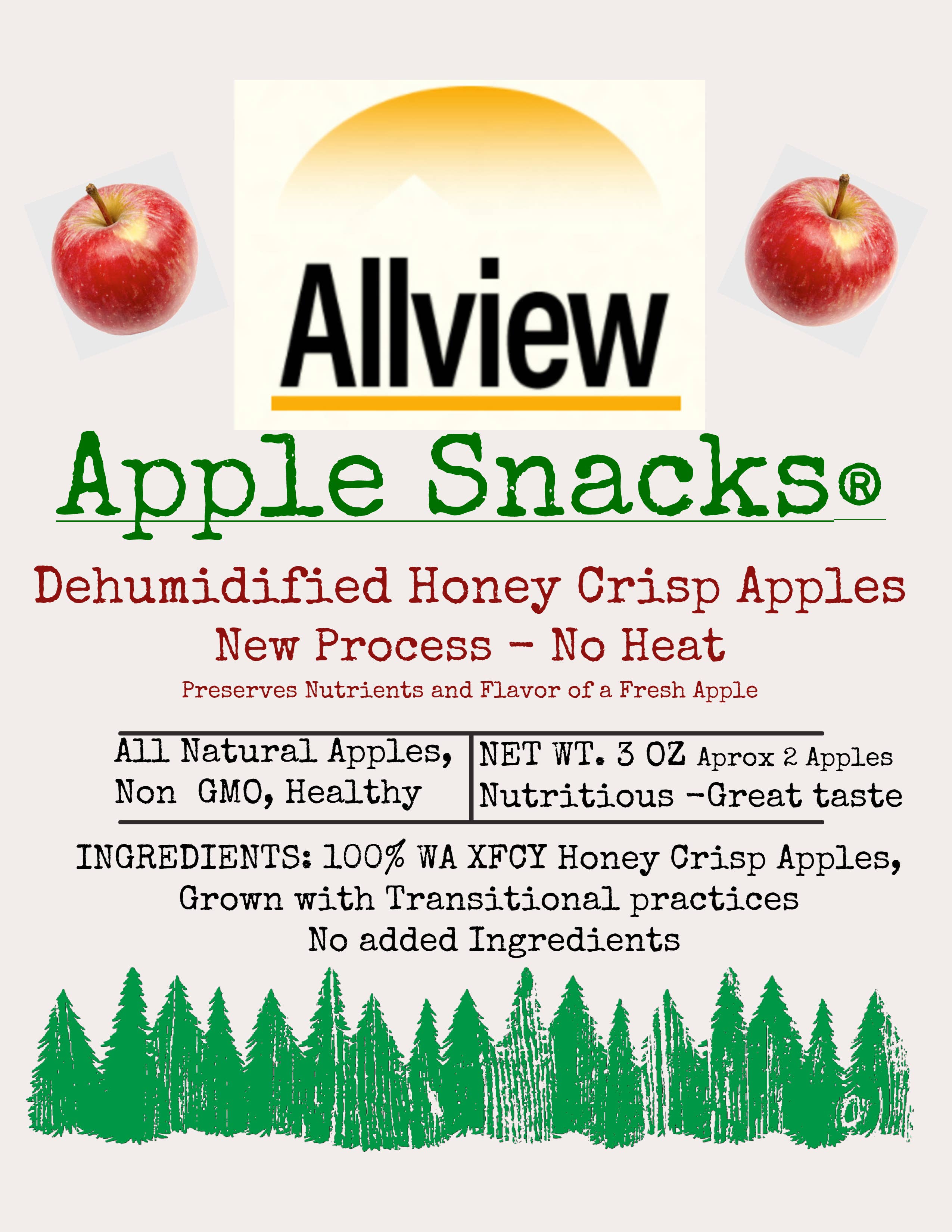 ALLVIEW ORCHARDS - Wholesale Dried/Dehydrated Fruit - NEW Sale-Honey Crisp Apple Snacks