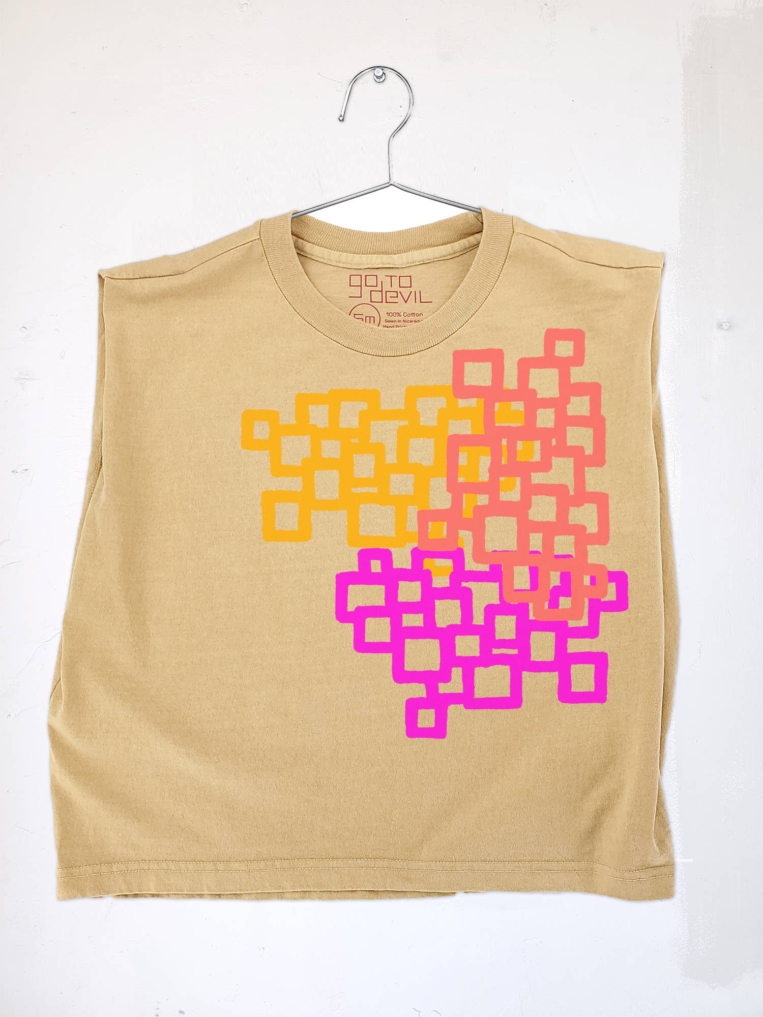 Go To Devil – Großhandel T-Shirt mit Siebdruck – Damen – Squares Heavyweight Muscle T-Shirt für Damen2