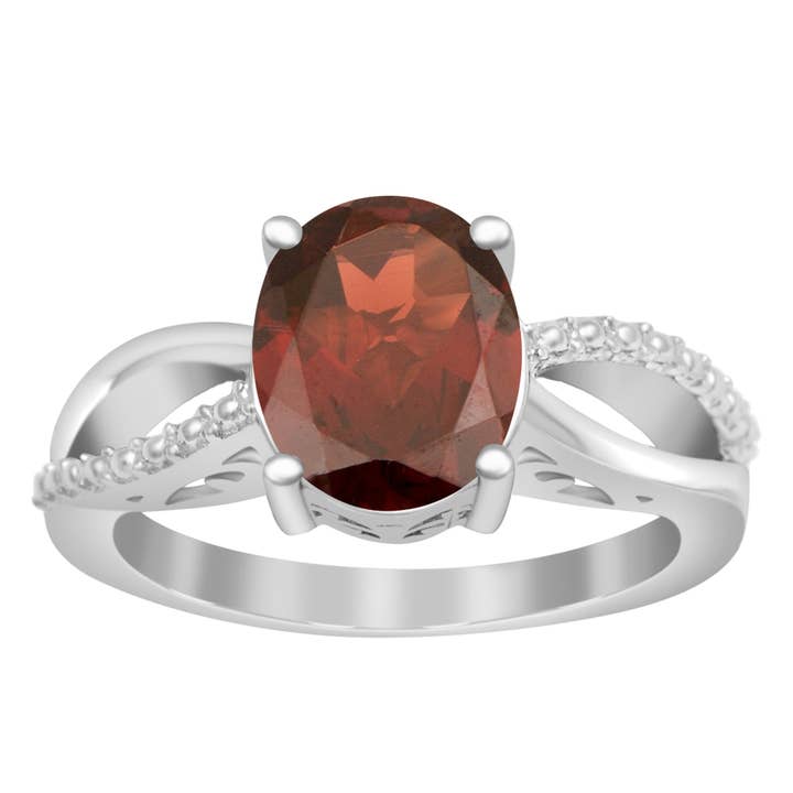 3ct Oval Garnet 925 Sterling Silver Promise Rings for Her for wholesale by Star Joya