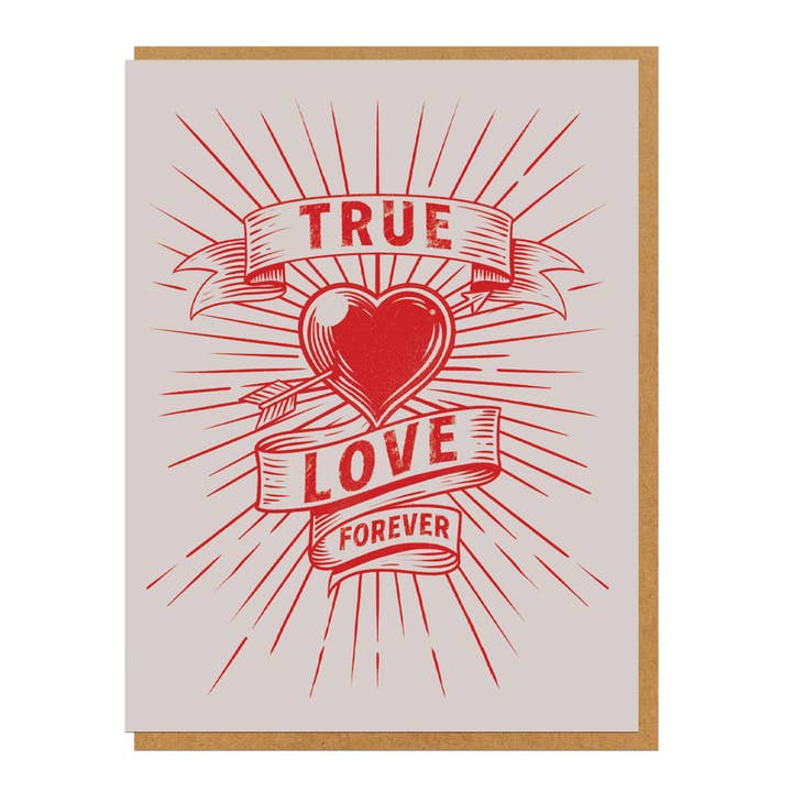 TRUE LOVE RED GREETING CARD for wholesale by NicSon Creative