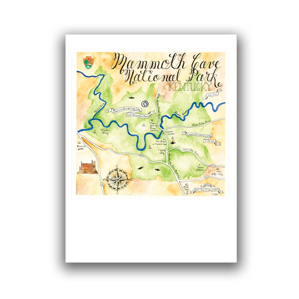 Emily Drew Yates Art & Illustration - Wholesale Postcard - Postcards - Watercolor Calligraphy Maps - 31 Maps19