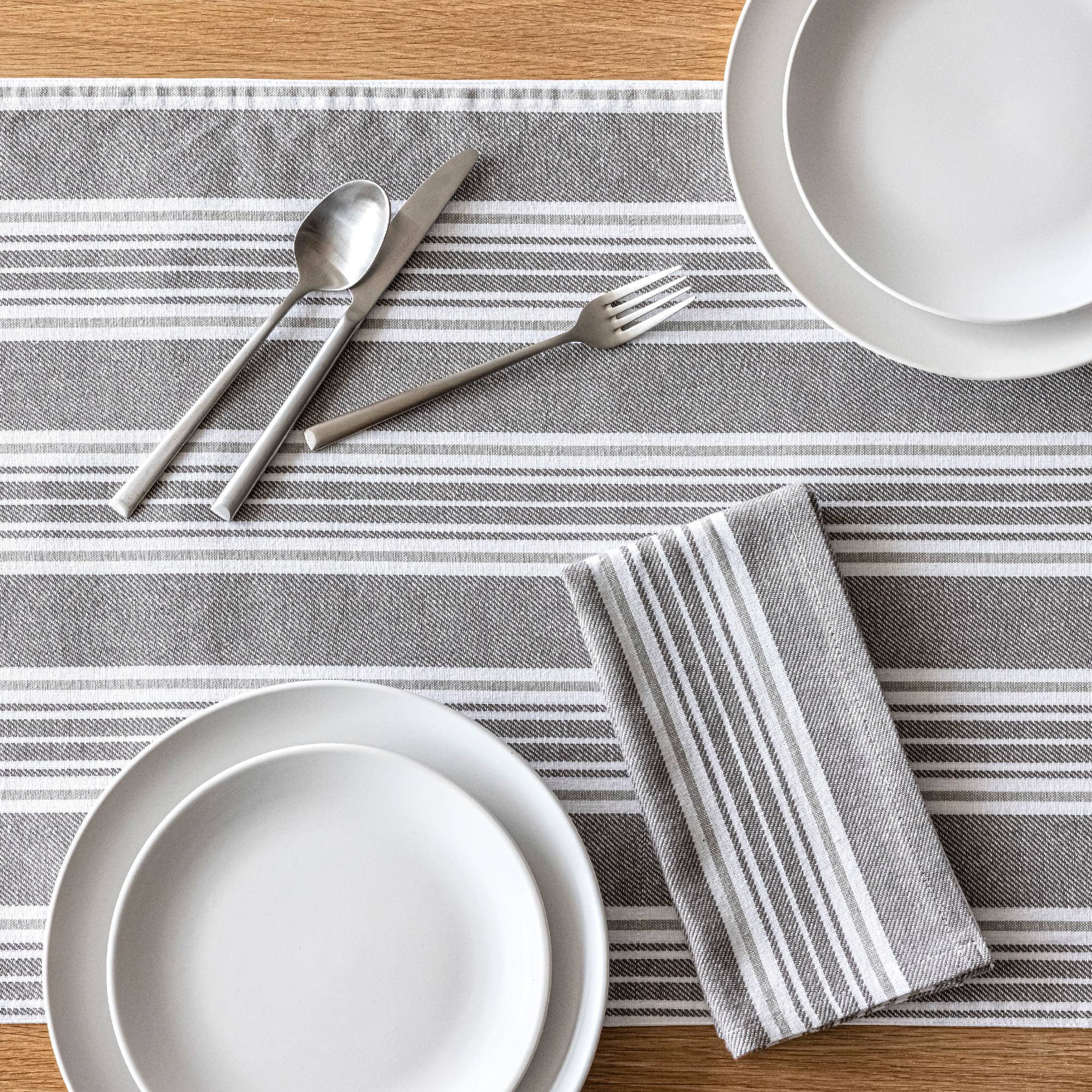 over&back - Wholesale Table Runner - Striped Woven Table Runner – 18x1088