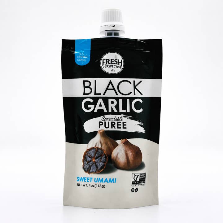 Purée d'ail noir (sachet de 113g) pour la vente par Fresh Perspective