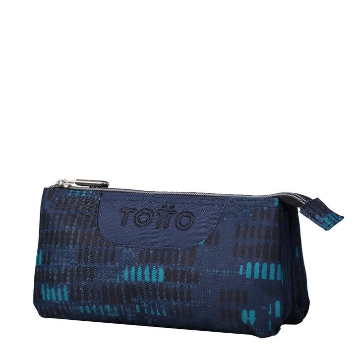 TOTTO - Wholesale Pencil Case/Pouch - Blue marl compartments school pencil case1