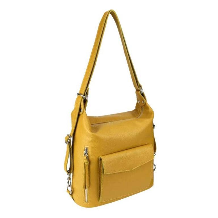 Chenson & Gorett – Großhandel Schultertasche – Damen – Echter Leder-Rucksack, umwandelbar in Schultertasche B2B3