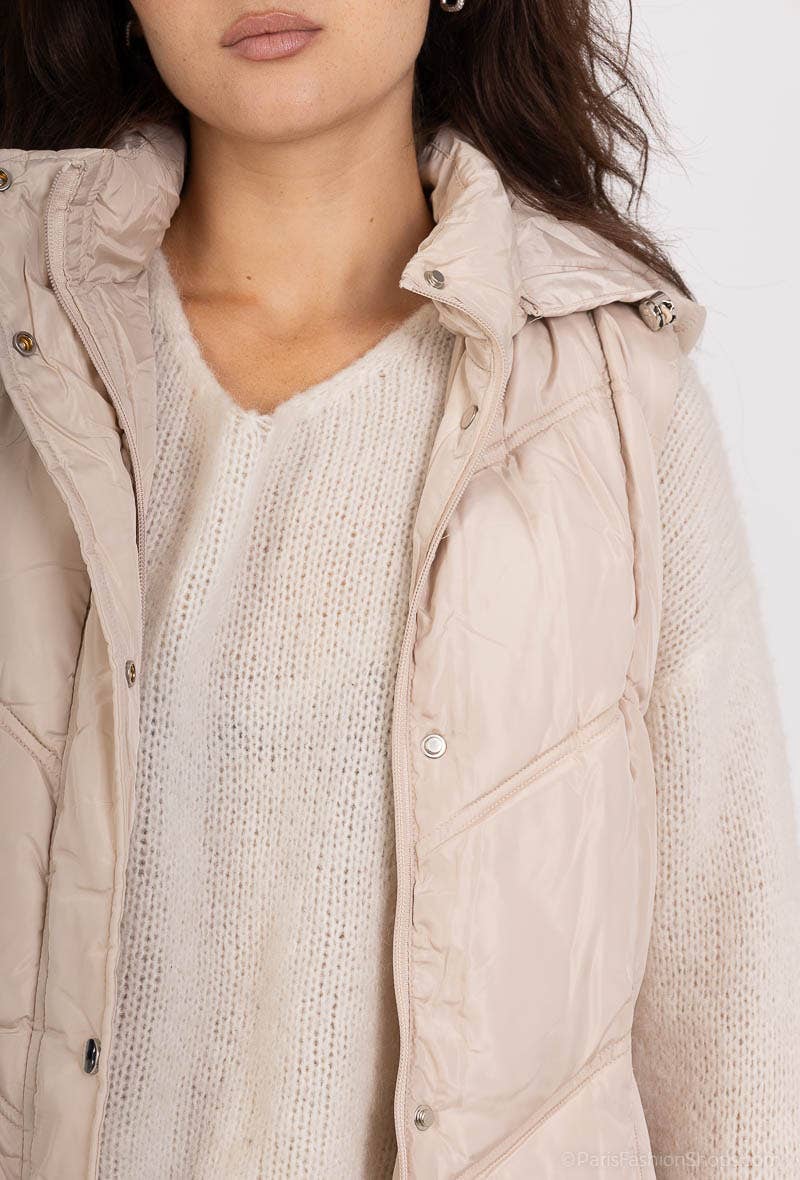 Saturne Paris - BIG SIZE EXCLUSIVE - Wholesale Outerwear Vest - Women's - Quilted Sleeveless Puffer Vest - Plus Size TG582