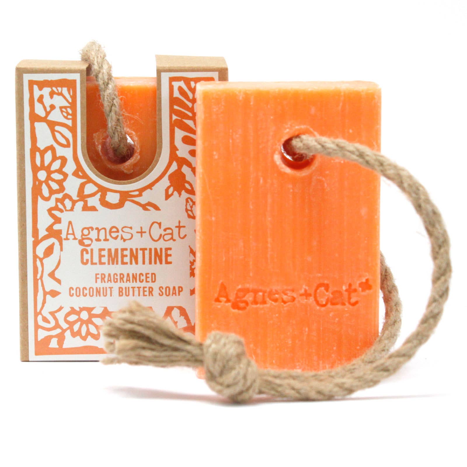 Agnes + Cat - Wholesale Bar Soap - Soap On A Rope 150g - Clementine2