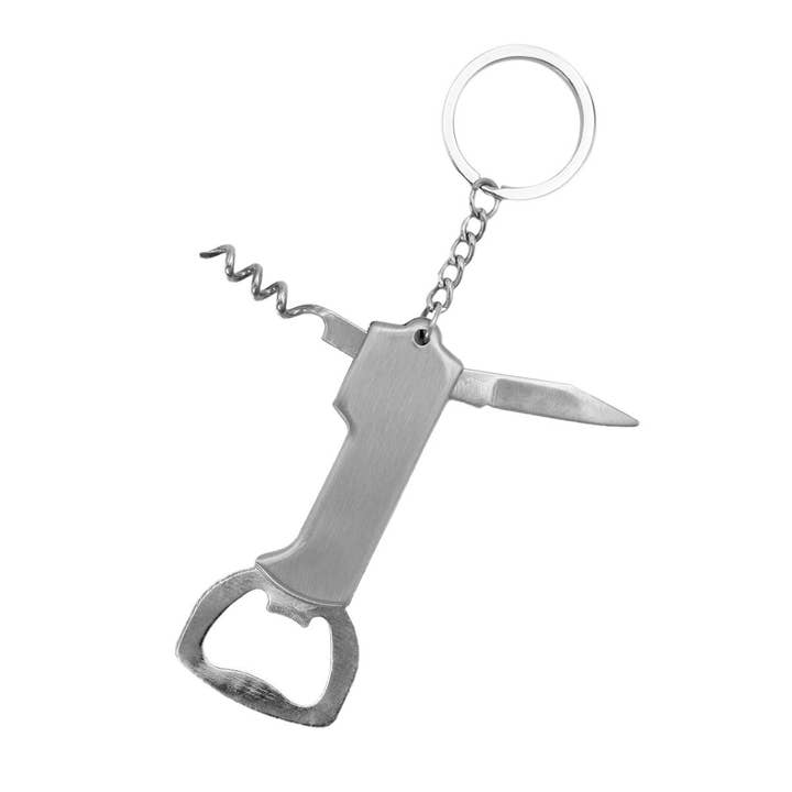 AS SHOWN Utility 3-in-1 Foldable Bottle Opener Key Chain for wholesale on Faire2