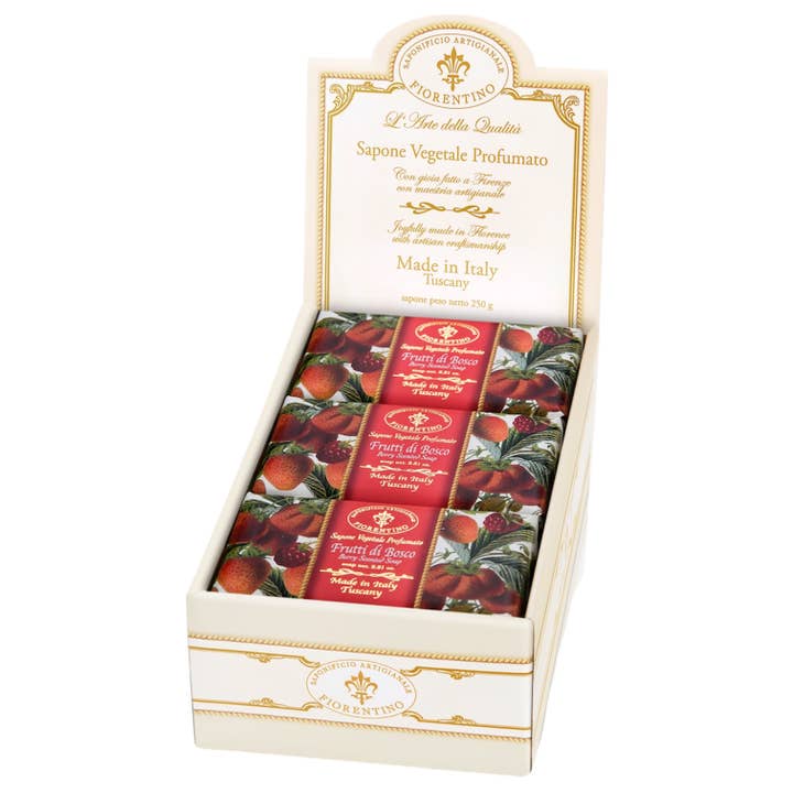 Berries 6-piece Soap Display for wholesale by Gentil Scents