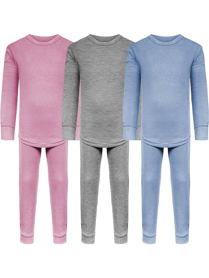 I-Wear Brands - Wholesale Top & Pant Set - Kids - 3 Pack Girls Cotton Base Layer Top And Bottom Sets