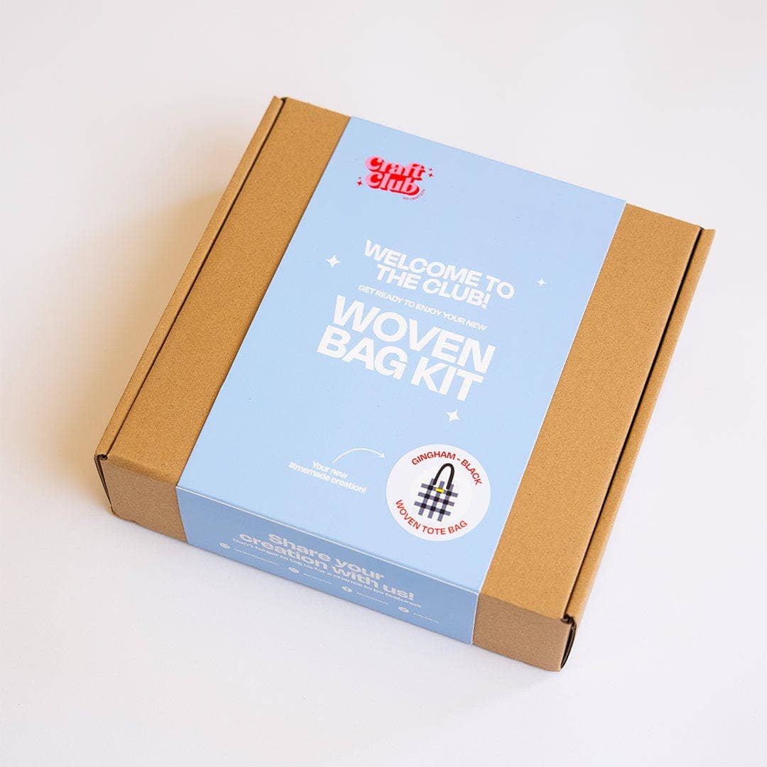 Craft Club – Großhandel Bastelset – Schwarzes Gingham - Gewebtes Tragetaschen-Kit13