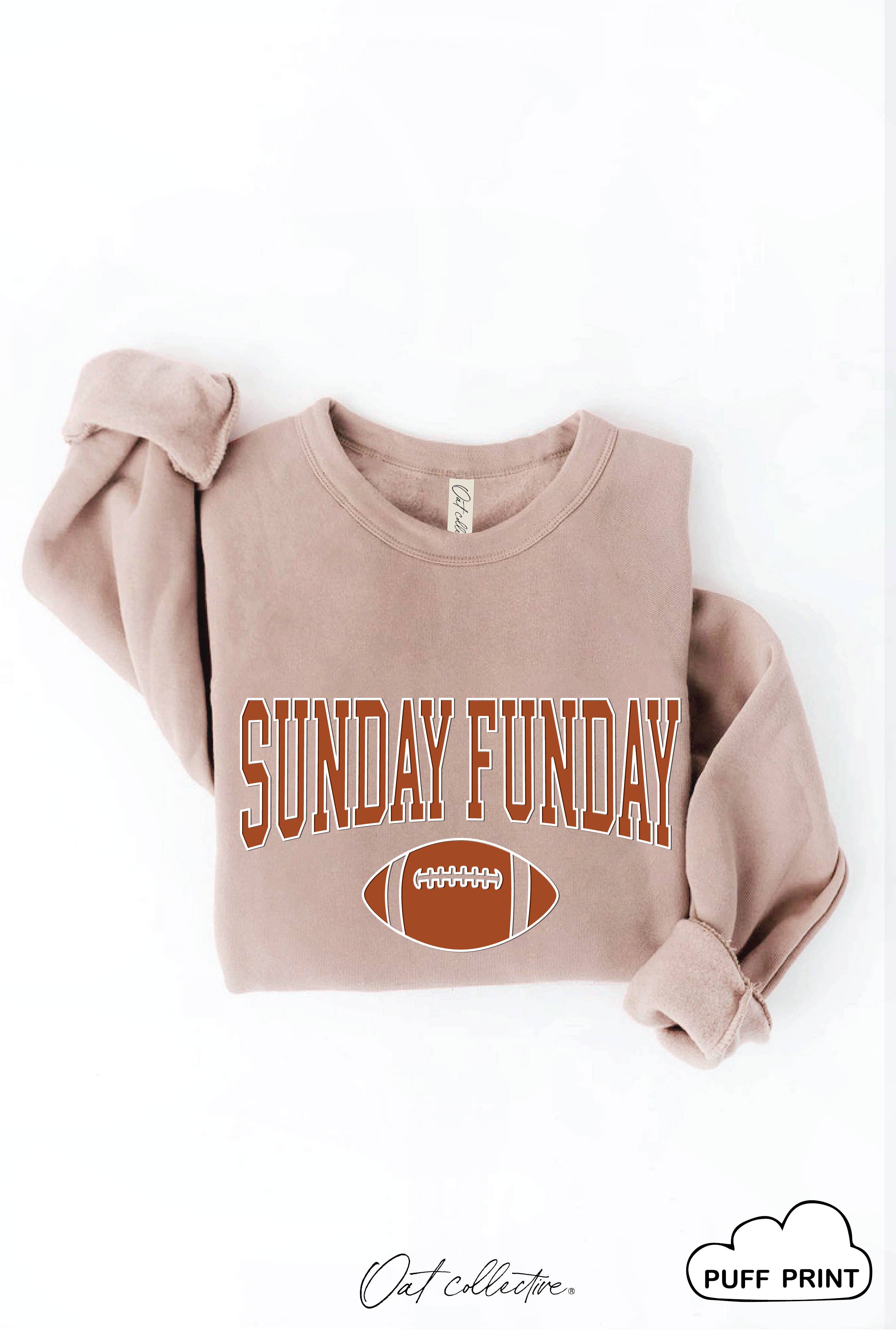 OAT COLLECTIVE - Wholesale Graphic Sweatshirt - Women's - SUNDAY FUNDAY PUFF Graphic Sweatshirt5