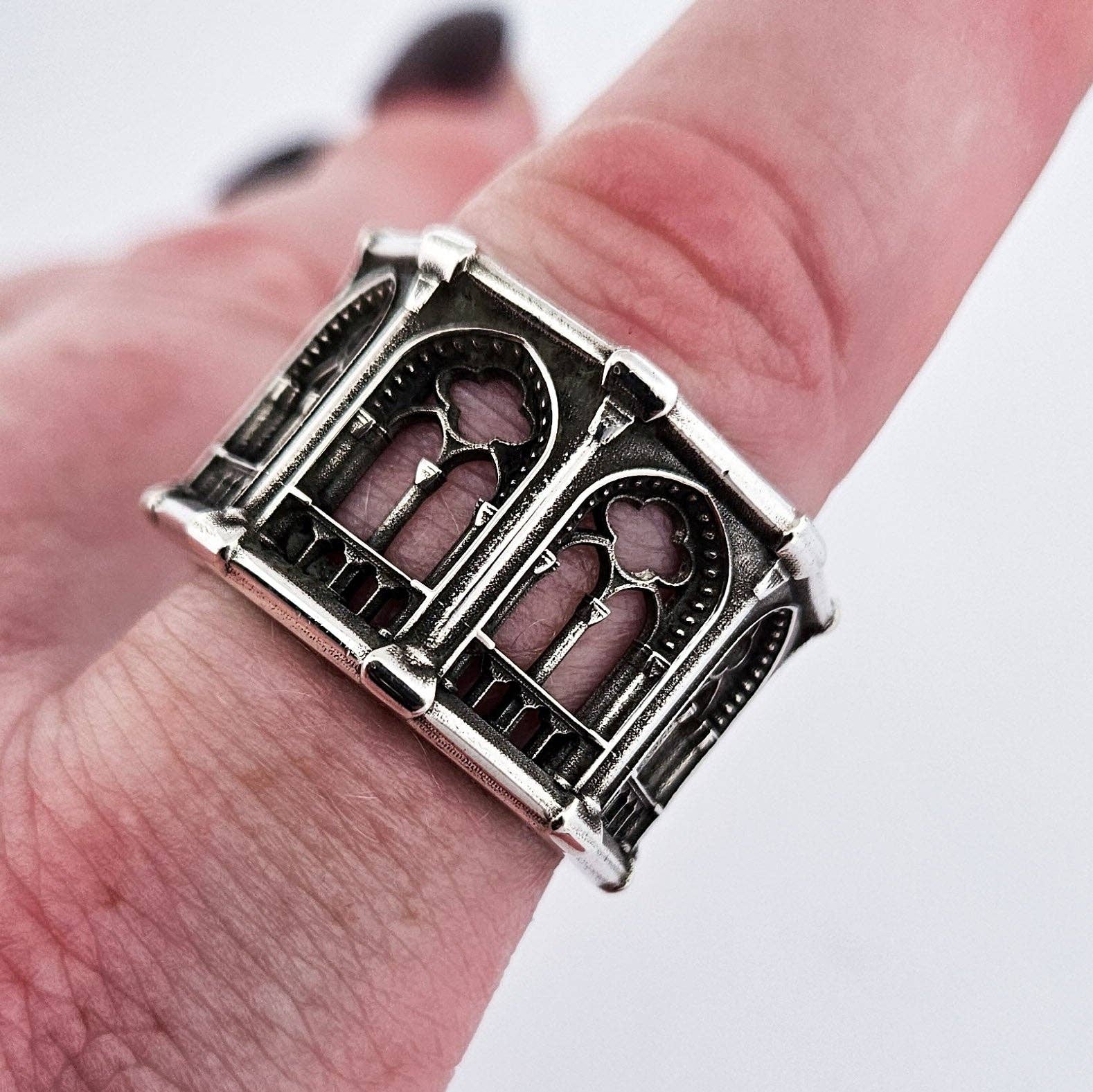 Inchoo bijoux inc - Wholesale Band/Stacked Ring - Holy Gothic Church Bold Wide Ring Band14