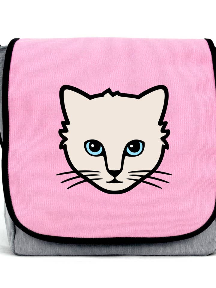Pink Cat Messenger Bag for wholesale by Clumsy Hooves