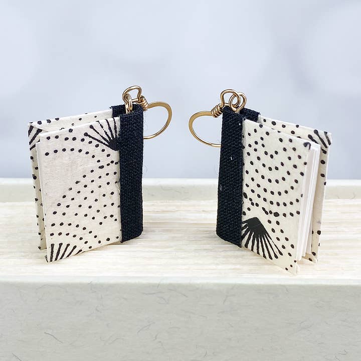 Sea Waves and Suns Book Earrings for wholesale by Nicolette Tallmadge Designs