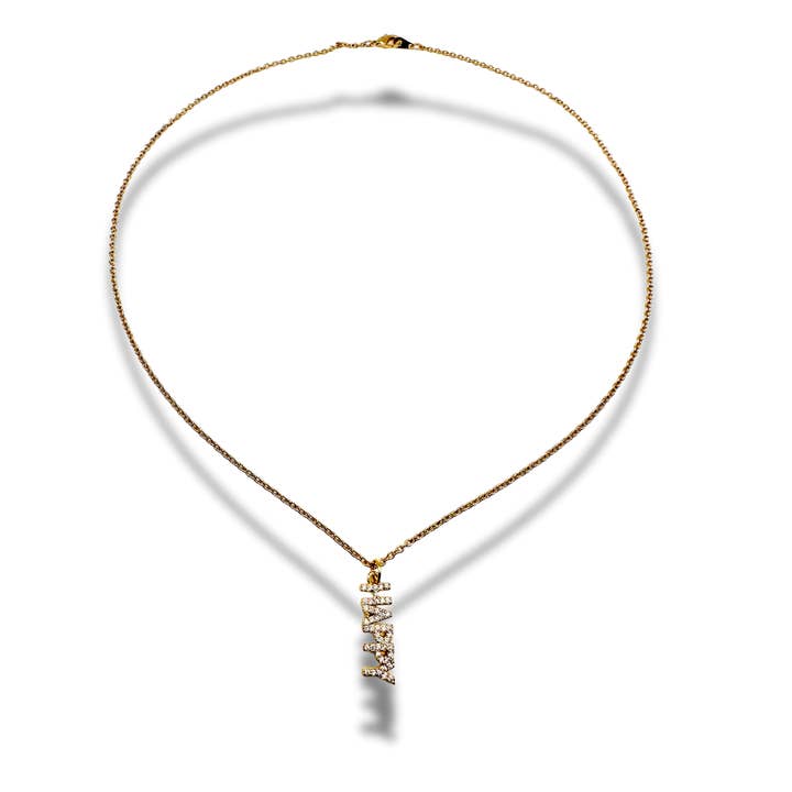 Be Happy Pave CZ Sparkling Charm Necklace for wholesale by Alisa Michelle Designs Inc.