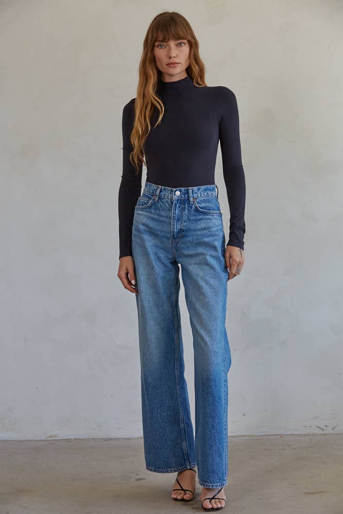 By Together - Wholesale Bodysuit - Women's - S1147 | Knit Seamless Mock Neck Long Sleeve Bodysuit9