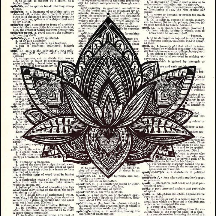 Lotus Dictionary Print for wholesale by Fresh Prints of CT