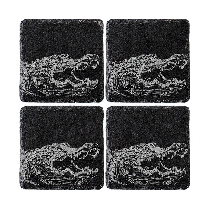 4 Slate Coasters - Alligator for wholesale by Selbrae House Ltd