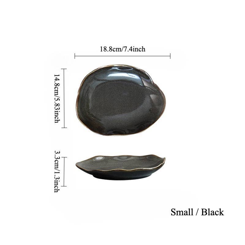 Gohobi （We cover U.S. import duties） – wholesale Dinner plate – Gohobi Vintage Kiln-Change Irregular Plate2