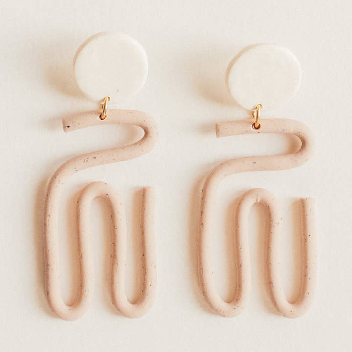 REMOVED BRAND - Wholesale Dangle Earrings - Pink abstract clay earrings0