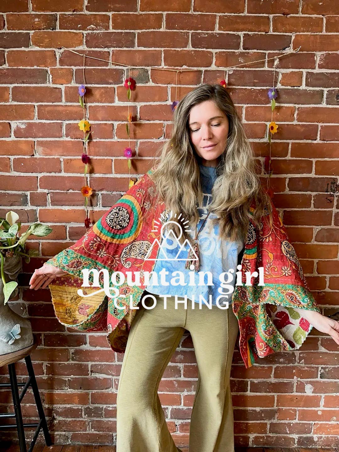 Mountain Girl Clothing - Wholesale Wrap - Women's - Upcycled Reversible Kantha Cocoon Shawl Sweater2