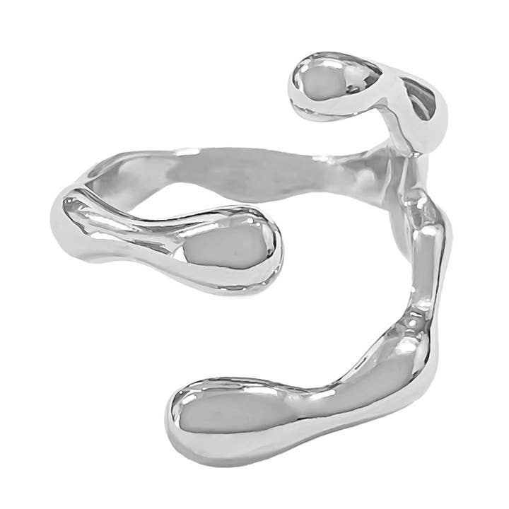 Dynamisk buet sølvring for engroshandel hos Artynkitsch