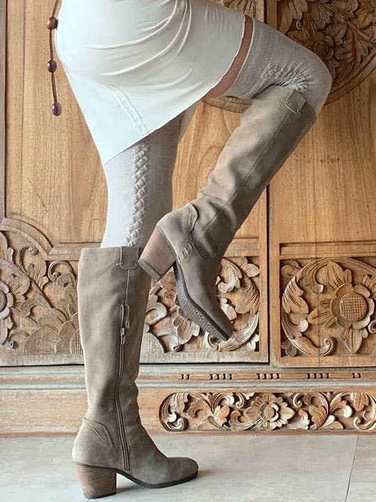 RocknSocks - Wholesale Socks - Women's - Jord Linen Cable Knit Texture Over the Knee Socks2