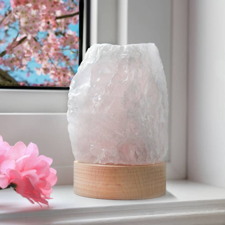 Natures Artifacts Inc - Wholesale Accent/Desk Lamp - Rose Quartz LED Lamp 1