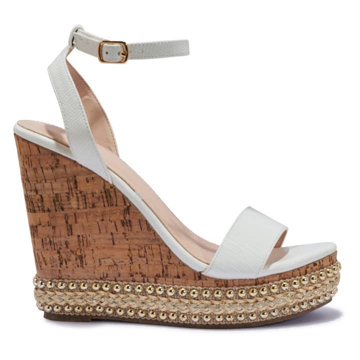 SANDALE COMPENSÉE EN LIÈGE CLOUTÉE H1760R35 pour la vente par City Shoes