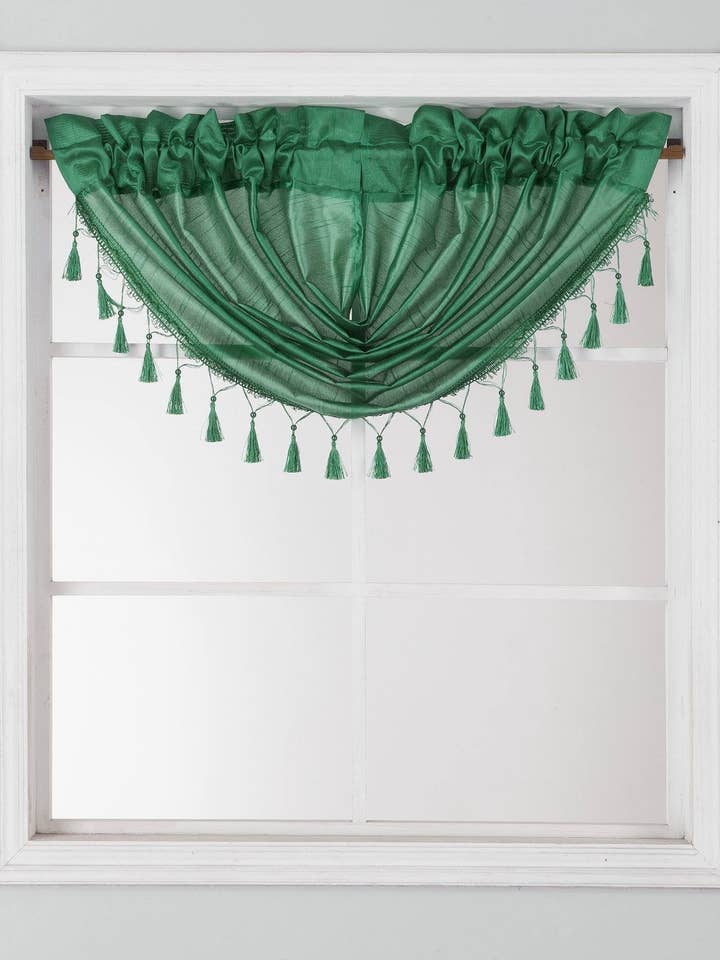 SOLID FAUX SILK VALANCE JKA-57 for wholesale by Jenin Home Furnishing Inc