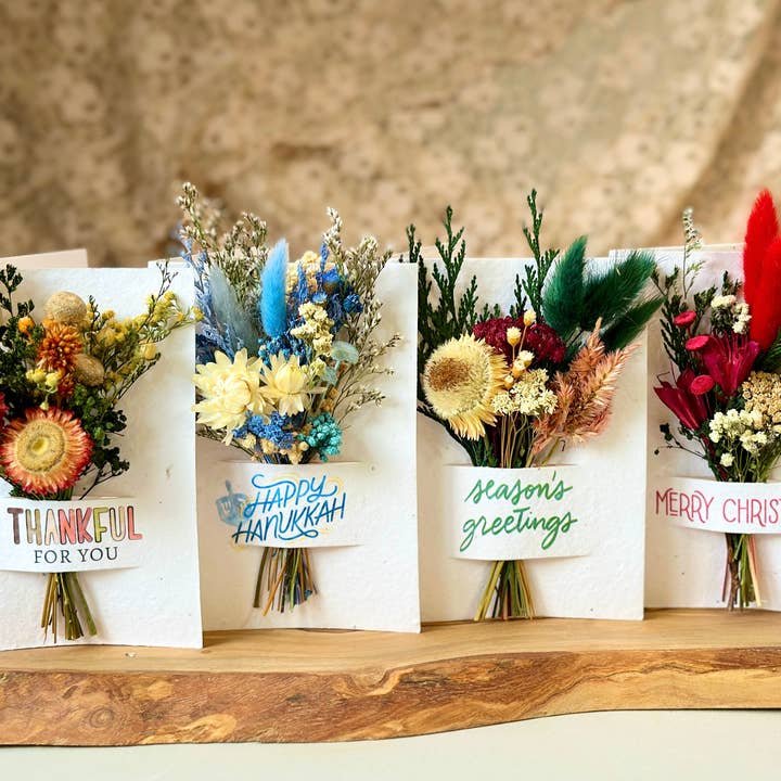 The Gardeners Wife - Wholesale Christmas Card - Wildflower Seed Card + Tiny Bouquet | Holiday Edition0