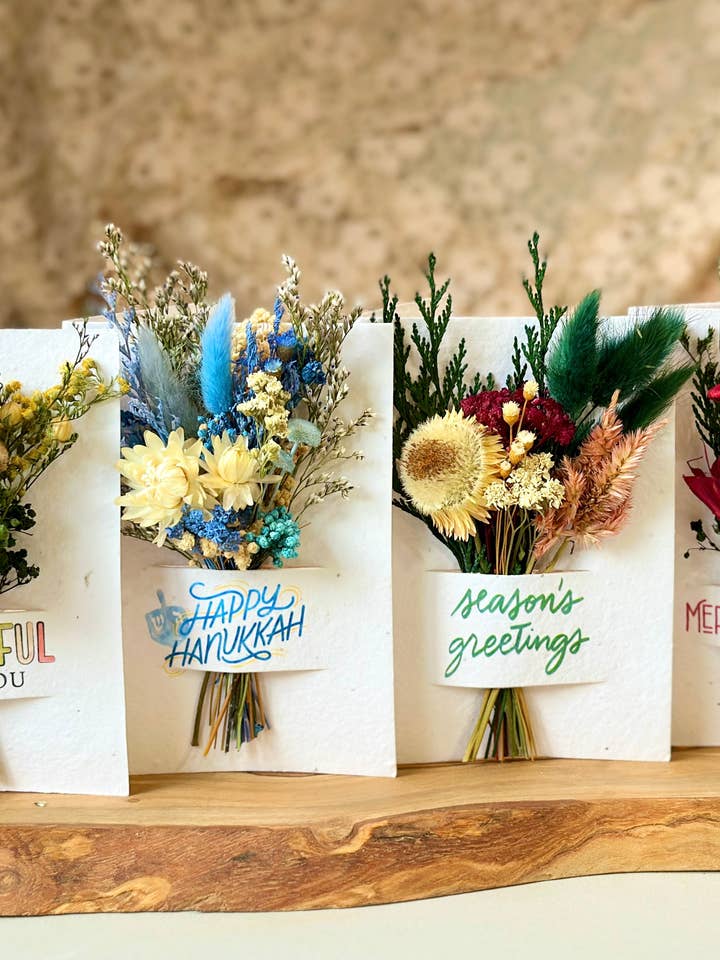 Wildflower Seed Card + Tiny Bouquet | Holiday Edition for wholesale by The Gardeners Wife