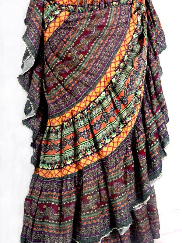 Gonna con stampa digitale Green Desert per la vendita all'ingrosso da parte di Senoritas Tribal Designs