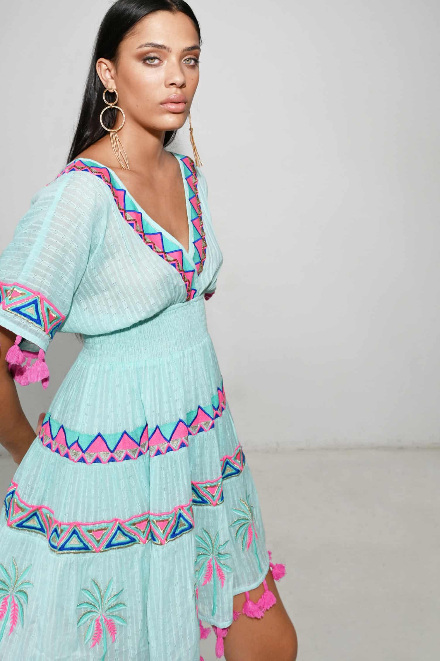 Piti Cuiti – wholesale Dress – Women's – SASHA AQUA SHORT DRESS1