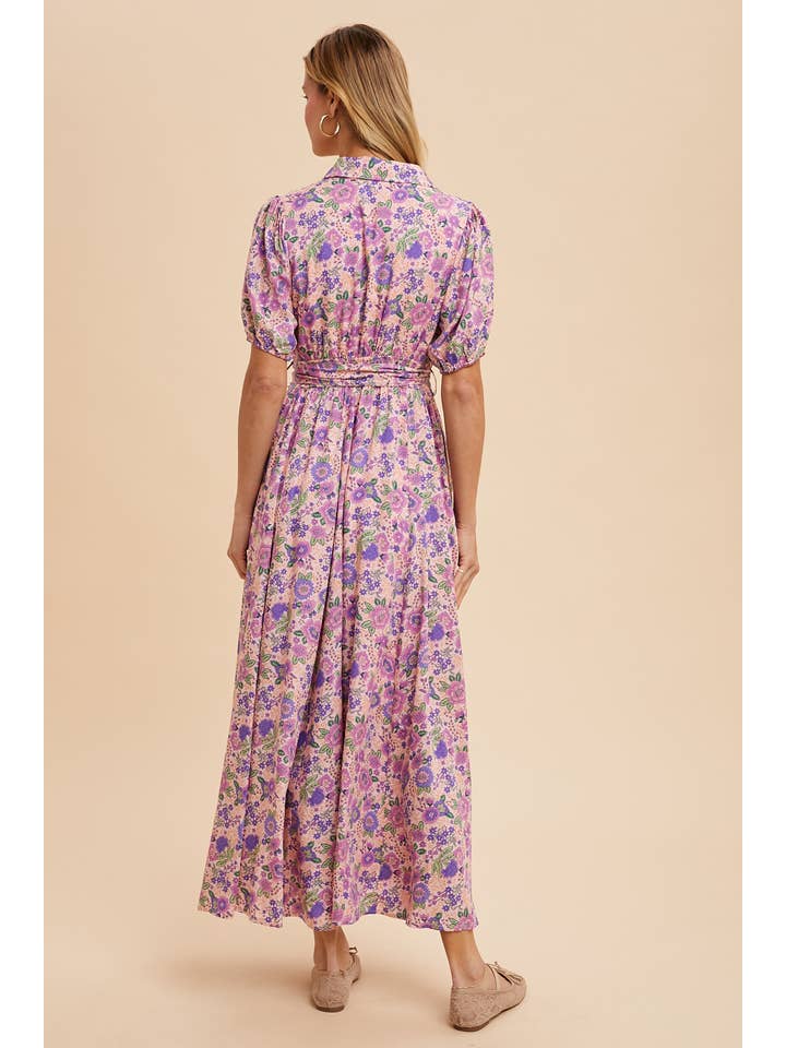 In Loom - Wholesale Dress - Women's - BORDER PRINT BUTTON DOWN MAXI DRESS