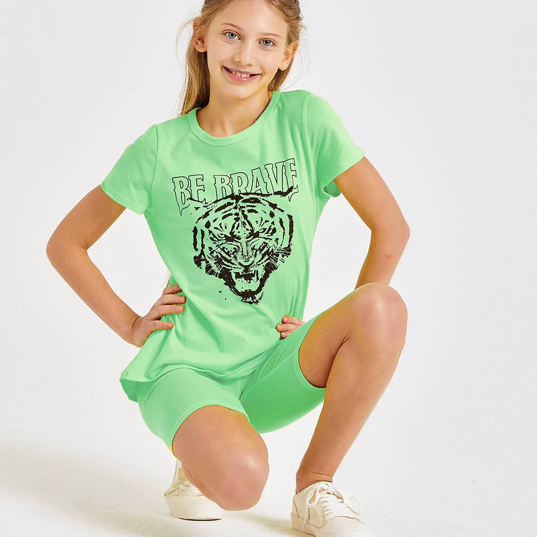 Good Girl – Großhandel Top- & Shorts-Set – Kinder – Kinder Tiger Grafiktop und kurzes Set12