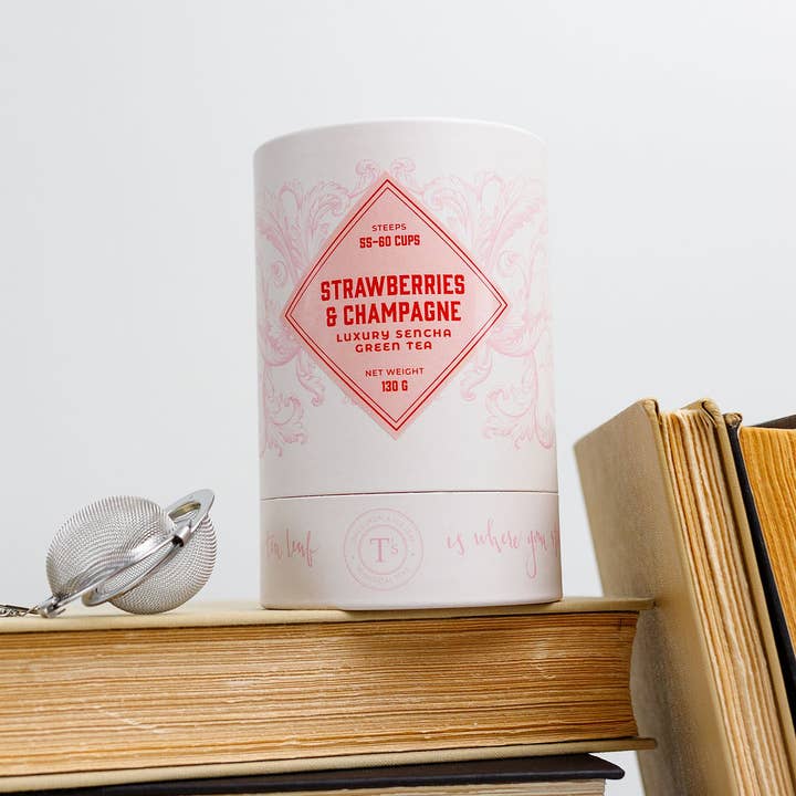 Once Upon a Tea Leaf - Wholesale Loose Tea - Strawberries & Champagne- Luxury Loose Leaf Green Tea2