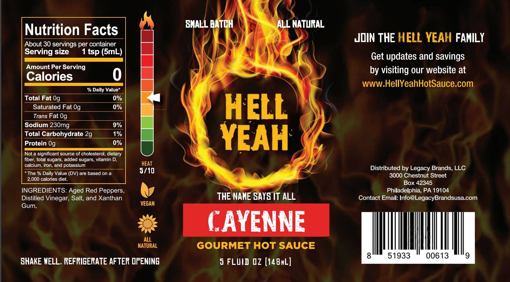 Hell Yeah Hot Sauce - Wholesale Hot Sauce - Hell Yeah Cayenne Gourmet Hot Sauce - 5 oz. bottles2