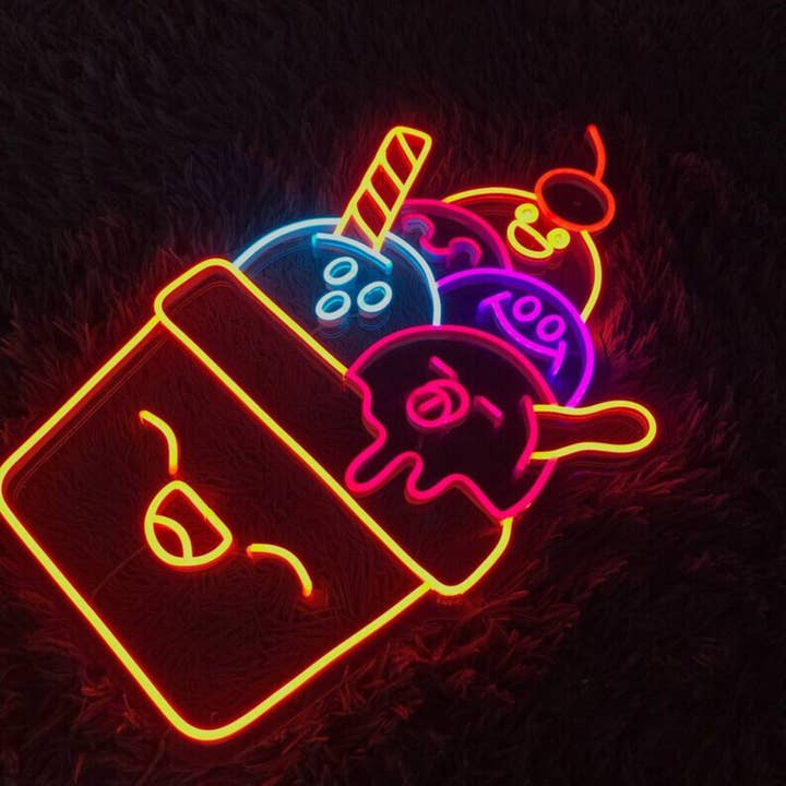 Glow Neon - Wholesale Neon Sign - Colorful Ice Cream Tub Neon Sign, Summer Wall Décor2