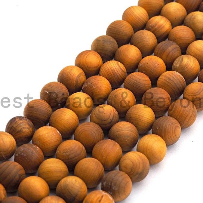 BestBeads&Beyond - Wholesale Beads - Natural Smooth Round Wood beads, 6mm/8mm/10mm/12mm Natural Yellow Wood beads, Natural Wood Grain Beads, 15.5inch strand,SKU#U465